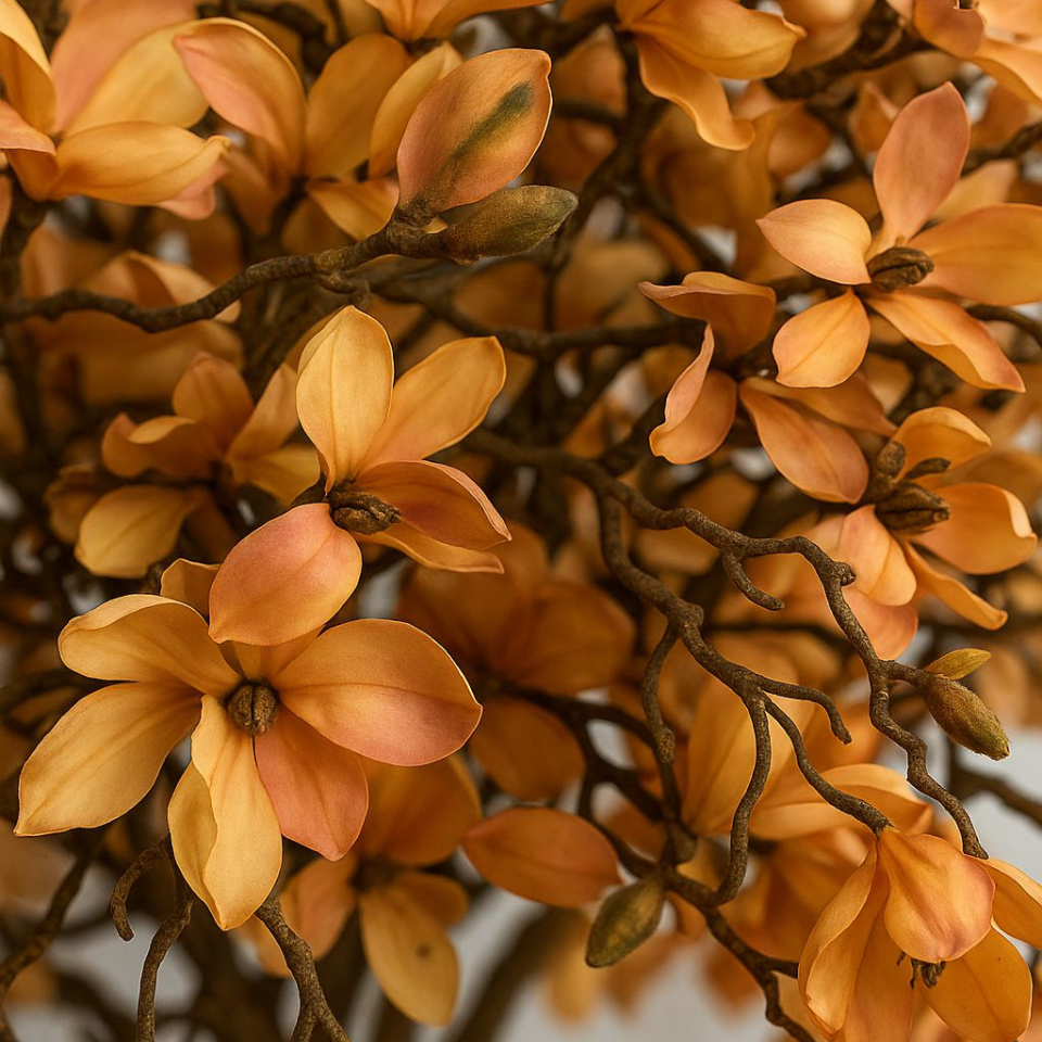 Árvore de magnólia Bege em vaso St. Tr. branco brilhante lançamento